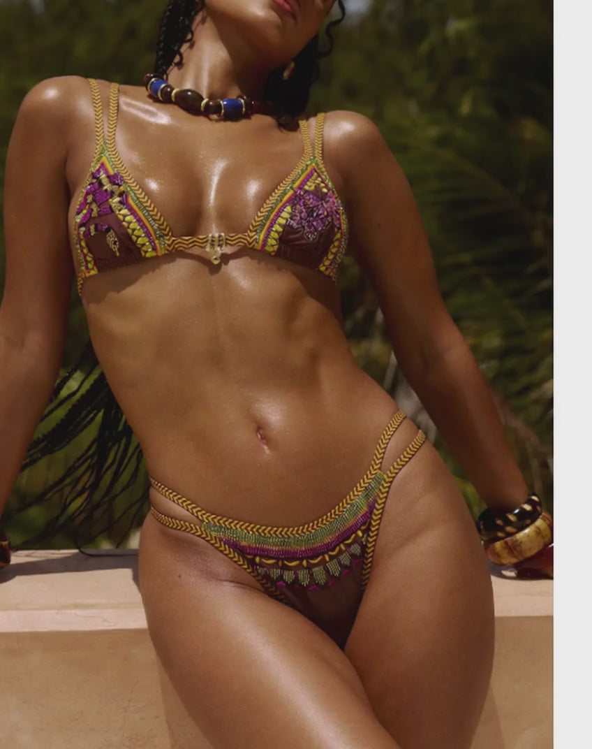 Zanzíbar - Bikini triángulo estampado étnico